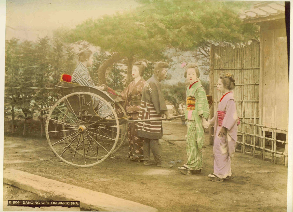 Dancing Girl Jinrikisha Albumen